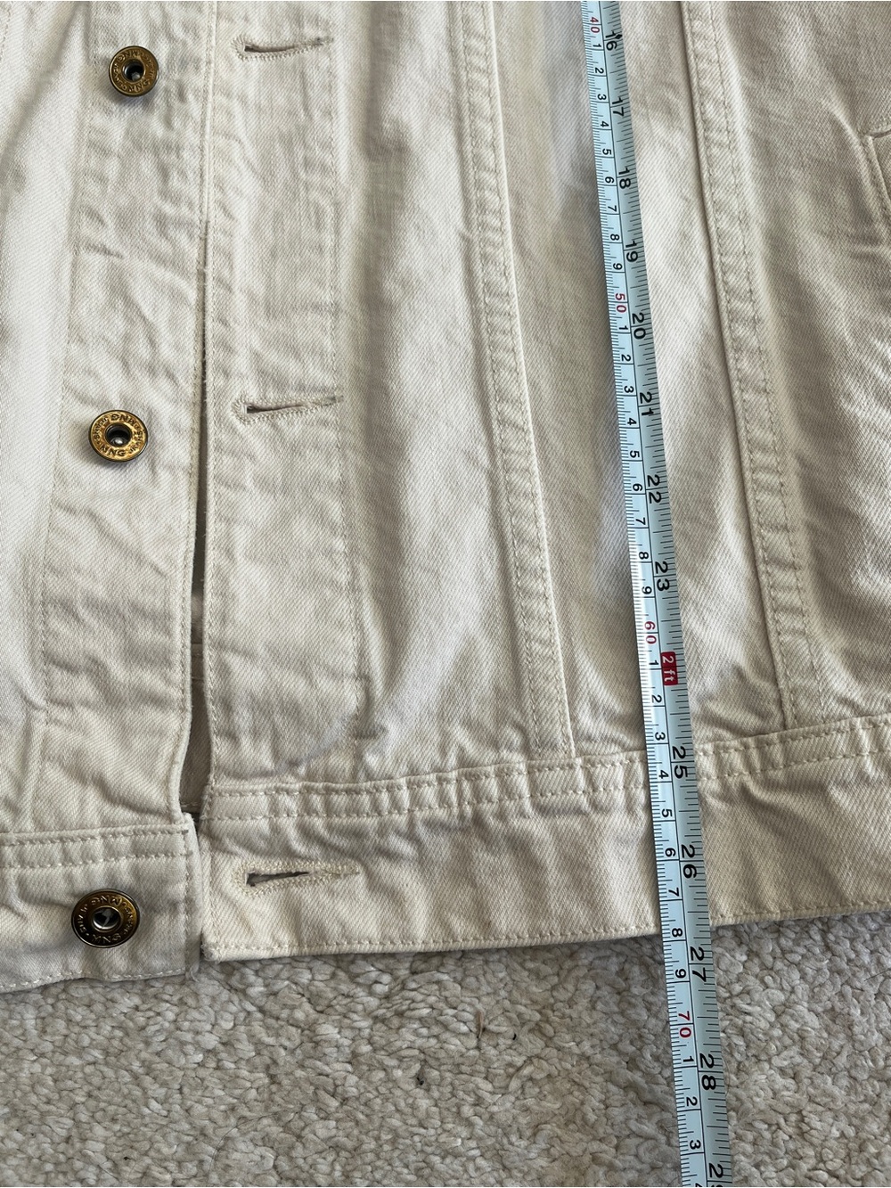 Mango Cream Button-Front Denim Jacket - Picture 8 of 10
